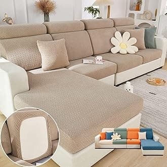 Soothing Home Sofa Covers, Sofa Hero Covers, Wear-Resistant Universal Couch Covers Washable Stretch Sectional Couch Cushion Covers (Coffee,Back Cover M)