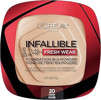 Makeup Infallible Fresh Wear Foundation in a Powder, Up to 24H Wear, Waterproof, Ivory, 0.31 oz. (Packaging May Vary)