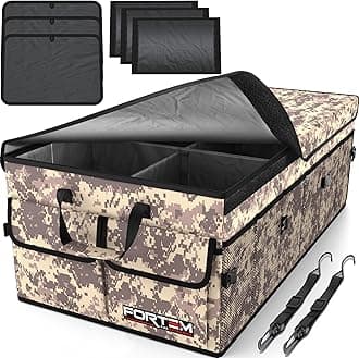 FORTEM Trunk Organizer For SUV Car Trunk Organizer, Foldable Storage, Car Accessories for Women Men, Collapsible Bag, Perfect Christmas Gifts, 600D Oxford, Non Slip Bottom, Straps, Soft Cover (85L)