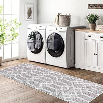 Calore Carpet Runners for Hallways Non Slip Washable Runner Rugs Long Soft Kitchen Runner Grey Hallway Hall Runners for Bedroom Hallways Living Room Kitchen (Boho Grey, 60 x 120 cm)