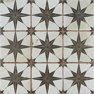 Merola Tile Harmonia Kings Star Nero 13" x 13" Ceramic Floor and Wall Tile