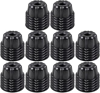 O'Creme Bakeable Plastic Mini Flan Molds Pan - Baking Pan With Non-Stick Silicone - Reusable Non-Stick baking Mini Flan Molds, Durable, Lightweight, Easy Storage for Baking and Much More - 50 QTY Pk