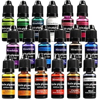 18 Colors Epoxy Resin Color Dye Colorant Liquid Epoxy Resin Pigment,10ml Each,Translucent