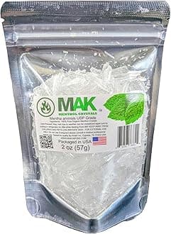Menthol Crystals 100% Pure Organic Natural Spa Quality in 2OZ Resealable Bag