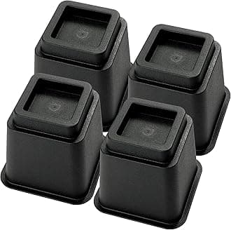 Ihomepark Bed Risers 5 Inch, Heavy Duty Square Furniture Frame Lift for Couch, Chair, Desk, Sofa and Bunk Bedpost, Set of 4