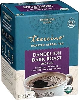 Dandelion Herbal Tea - Dandelion Dark Roast Tea - 10 Tea Bags, Caffeine-Free, Roasted Herbal Tea with Prebiotics, 3x More Herbs than Regular TeaBags, Gluten Free