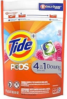 Tide PODS Downy HE Turbo Laundry Detergent Pacs, April Fresh Scent, 32 Count Bag