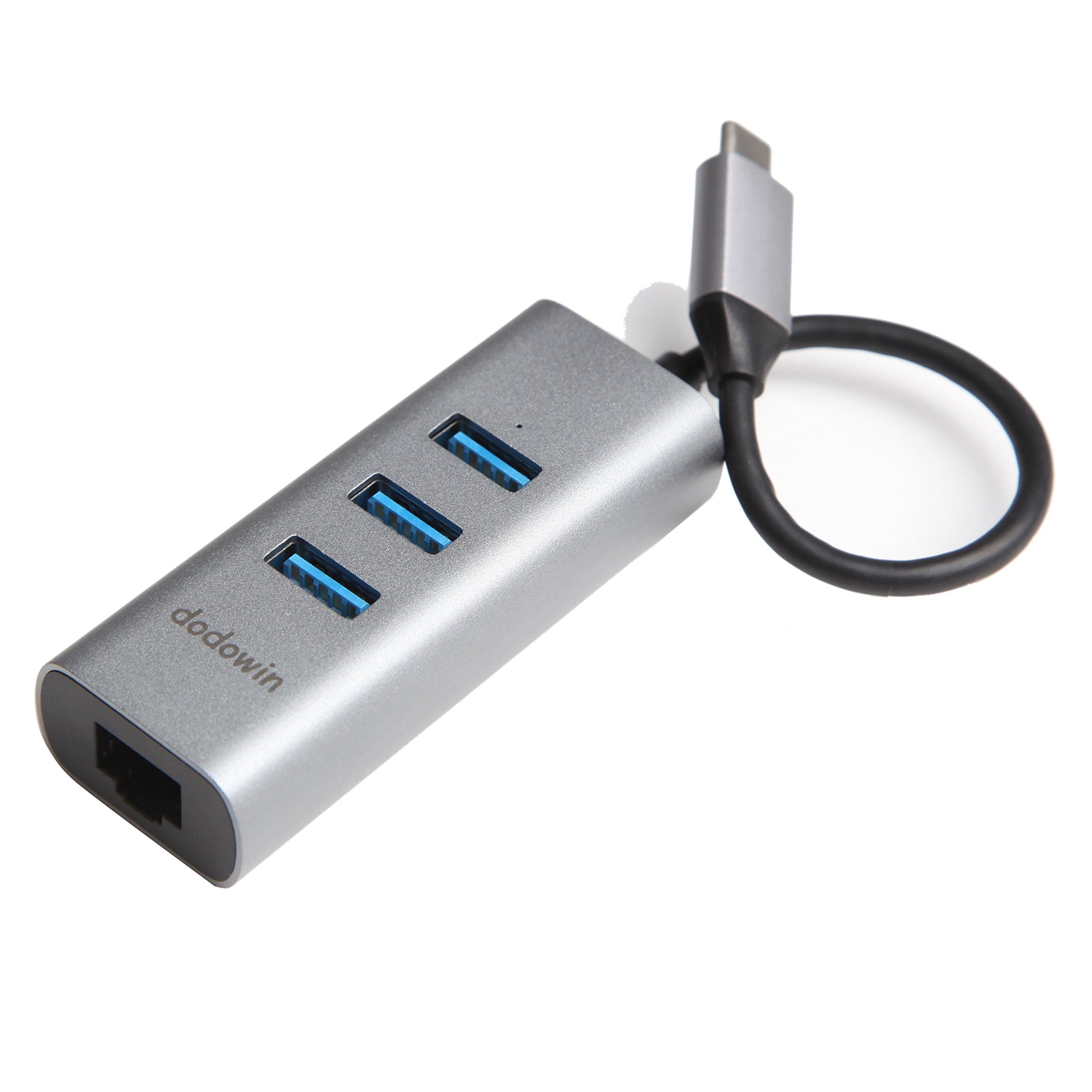 USB C to USB Adapter USB C Ethernet USB C HUB Thunderbolt 3 to 3 USB 3.0 Ports with ethernet Adapter Cable RJ45 Gigabit Network Compatible 2018 MacBook Air 2018 MacBook Pro 2017 2016 DELL XPS (Grey)