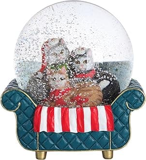 Cat Snow Globes for Kids, Christmas Snow Globe for Adults, Funny Snowglobes for Home Decor