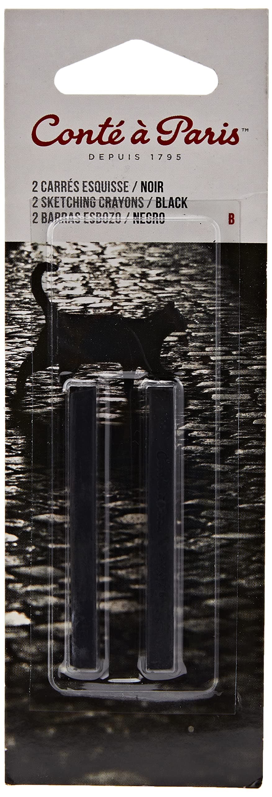 B 2 Count Sketching Crayons, Black