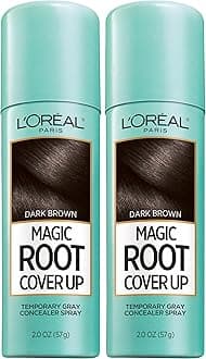 L’Oréal Paris L'Oreal Root Cover Up Temporary Gray Concealer Spray Dark Brown 2 Oz (Pack of 2) (Packaging May Vary)