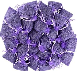 Lavender Sachets (25 Pack) -French Lavender Sachets Closets Fresh Scents, Set of 25, Lavendar Home Fragrance Sachets for Drawers and Closets