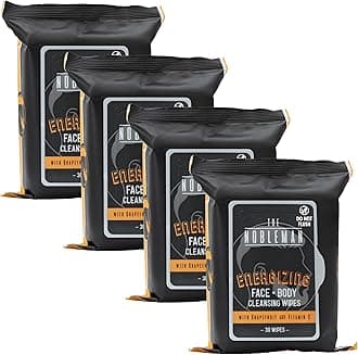 The Nobleman 4-Pack Face + Body Aloe Infused Cleansing Wipes: 4 Energizing Packs with Grapefruit Chamomile and Vitamin C (120 Ct.)