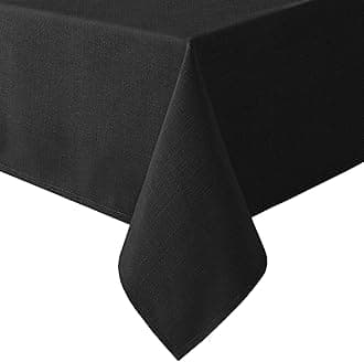 Linen Textured Table Cloths Rectangle 54 x 108 Inch Premium Solid Tablecloth Spill-Proof Waterproof Table Cover for Dining Buffet Feature Extra Soft and Thick Fabric Wrinkle Free, Black