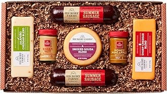 Hickory Farms Farmhouse Meat and Cheese Food Gift Basket (Medium) - Box Set | Charcuterie Board Food | Summer Sausage | Father's Day | Mother's Day | Easter | Christmas | Holiday | Housewarming |