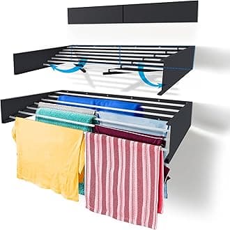 Step Up Laundry Drying Rack Airer - Indoor or Outdoor – Space Saver Compact Sleek Design, 8.4 metres line (120 cm Grey)