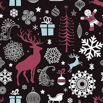 FLFK Christmas Peel and Stick Wallpaper, 16W x 128L inches, Self-Adhesive, Removable, for Holiday Decorations on Walls, Kitchen, Bathroom, Bedroom, Living Room, Dining Room, Office, Home