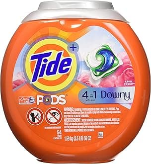 Tide PODS Plus Downy 4 in 1 HE Turbo Laundry Detergent Pacs, April Fresh Scent, 54 Count Tub