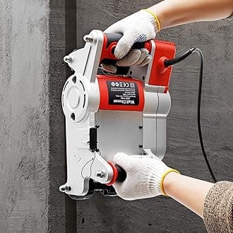 Wall Groove Cutting Machine, 1100W 110V Electric Brick Wall Chaser 2000R/MIN Handheld Floor Wall Chaser Concrete Cutter Wall Grooving Cutting Machine with 170mm Width Cutting Blade