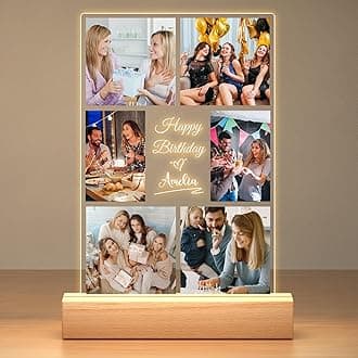 - Custom Picture Frames with Photo, Personalized Picture Frame with Night Light, Custom Photo Frame, Customized Best Friend Photo Gifts, Personalized Birthday Gifts for Women Friends Her Him