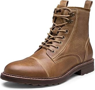 Vostey Mens Boots Motorcycle Casual Boots For Men Zipper Fashion Chukka Boot Mens