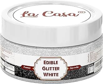 Premium Edible Glitter - WHITE | Metallic Glitter Ideal for Cake Icing Decoration & Garnishing | 9g |