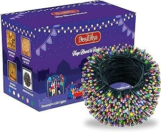 Desidiya® LED String Serial Light 32 Meter with 8 Modes Changing Controller. Waterproof & Flexible Copper Lights for Home Diwali Home Decoration & Christmas - Multicolor