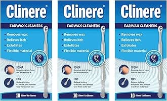Ear Cleaners, 10 Count, (Pack of 3) Earwax Remover Tool Safely and Gently Cleaning Ear Canal at Home, Ear Wax Cleaner Tool, Itch Relief, Ear Wax Buildup, Works Instantly, Earwax Cleaners