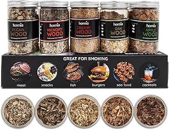 Cocktail Smoker Kit Wood Chips, 5 pcs x 8.4 oz - Apple, Cherry, Hickory, Pecan, Oak Wood for Food Smoker for Smoking Infuser and Cocktail Smoker - Gift for Men