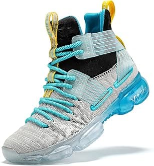 VITUOFLY Kids Basketball Shoes Boys Air Cushion Sneakers Girls Mid Top School Hoops Shoes Non-Slip Outdoor Sports Running Gym Comfortable Durable Little Kid/Big Kid