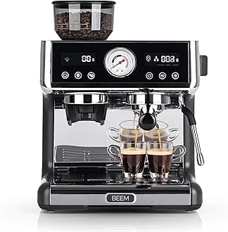 Espresso Coffee Machine with Grinder and Milk Frother, Barista Style Bean to Cup Coffee and Cappuccino Maker, 30 Grind Settings, Stainless Steel (Espresso Grind Expert)