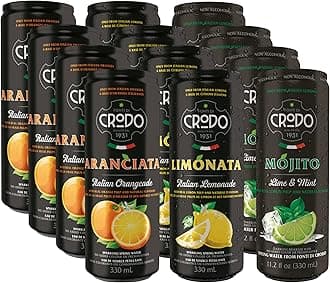Niro Assortment | Fonti Di Crodo Variety | 3 Flavor Assortment | 4 Cans of Each Flavor- Limonata, Mojito, and Aranciata | 12 Cans Total | Includes Niro Can Sleeve