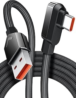 USB C Cable 6 ft for Xiaomi 120W HyperCharge Turbo Fast Charging,6A Type C Cable Right Angle Nylon Braided USB-C to USB A Charger for Xiaomi Pad 5 12 Pro 12S Ultra 11T Pro 11 Lite NE,Redmi Note 11 Pro
