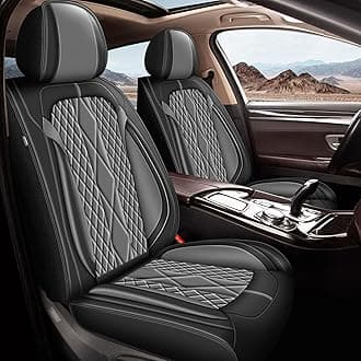 Car Seat Covers for Kia Seltos 2021-2025: 5 Seat Full Set Faux Leather Seat Covers, 5 Seat Full Set, Black & Grey