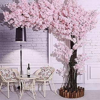 Artificial Cherry Blossom Trees Light Pink Tree Arch Flowers Cherry Blossom Pink Fake Sakura Flower Indoor Outdoor Home Office Party Flower Silk Fake Sakura Tree 1.6×1m