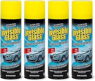 Invisible Glass 91164-4PK 19-Ounce Premium Glass Cleaner for Auto and Home is Ammonia Free and Leaves a Streak-Free Shine with Deep Cleaning Foaming Action Safe for Tinted Windows, Pack of 4, black