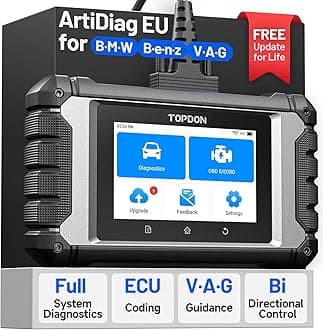 TOPDON ArtiDiag EU BBA Brand Car Diagnostic, Full-System Diagnosis for Mercedes-Benz, BMW, V.A.G ONLY, Bi-Directional Control Scanner, ECU Online Coding, All Maintenance Service, Lifetime Free Update