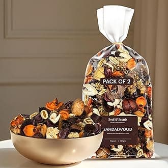 Sandalwood Potpourri | Dried Flowers | Fine-Living | Natural Decoration | Mood Enhancer | Perfect for Home Decor, Gifts, and Aromatherapy | Made in India | Pack of 2-140gm Each