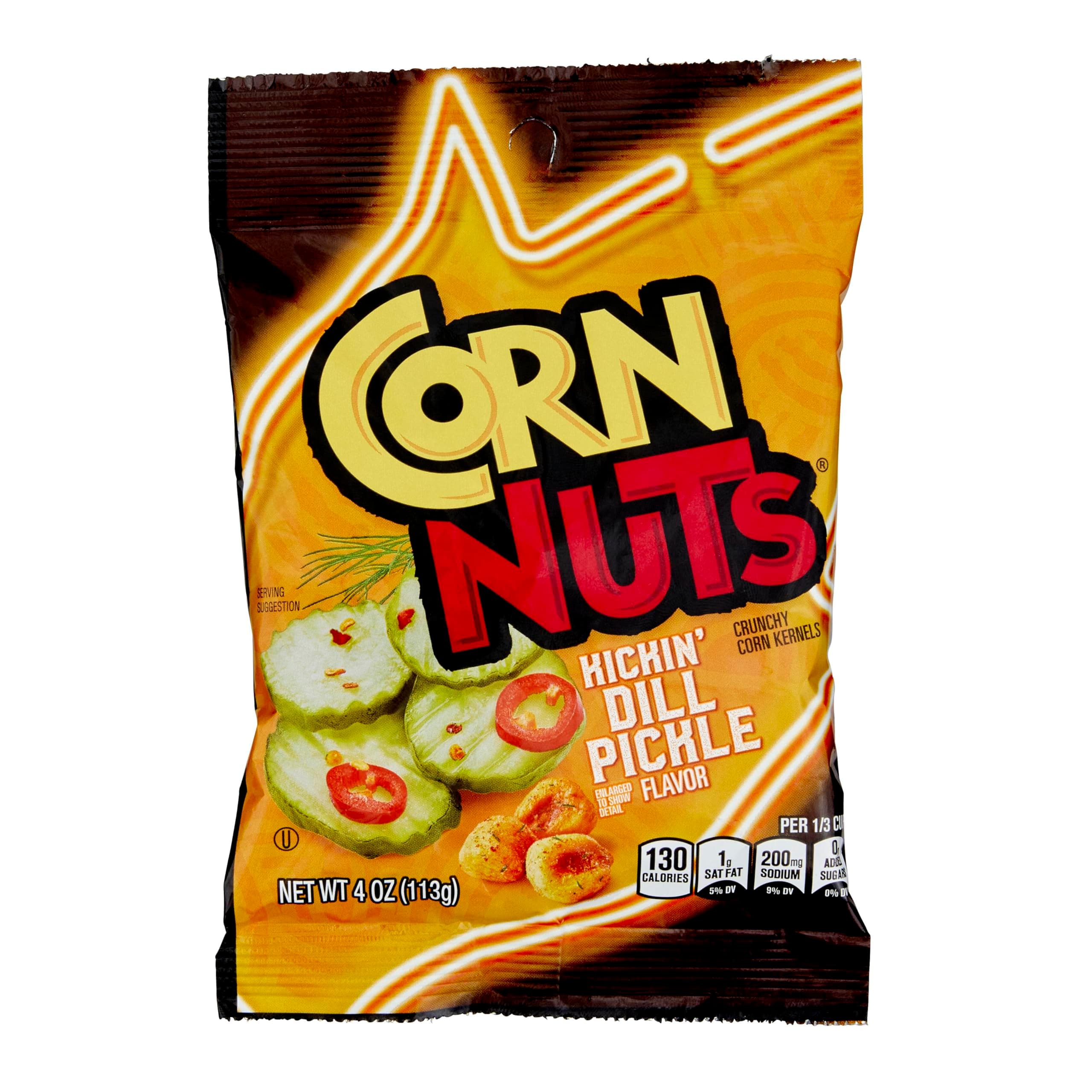Kickin' Dill Pickle Flavored Corn Kernels, Crunchy Corn Snacks, Snack Box, Variety Packs Food for Adults, 4 oz (Pack of 12)