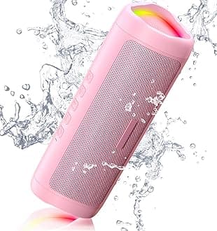 Bluetooth Speaker with HD Sound, Portable Wireless, IPX5 Waterproof, Up to 20H Playtime, TWS Pairing, BT5.3, for Home/Party/Outdoor/Beach, Electronic Gadgets, Birthday Gift (Pink)