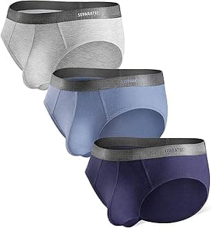 SeparatecMen's Underwear Briefs Bamboo Rayon Breathable Tagless Underpants Dual Pouch Stylish Multicolours 3 Pack