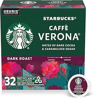 Dark Roast K-Cup Coffee Pods - Caffè Verona for Keurig Brewers - 1 Box (32 Pods)