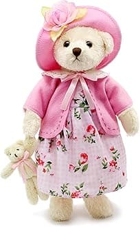 oitscute Teddy Bears Baby Cute Soft Plush Stuffed Animal Toy for Girl Women 16" (Pink Flower Pastoral Style)