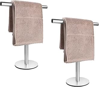 2 Pack Bathroom Towel Rail T Shape Towel Rack Stand SUS304 Stainless Steel Bathroom Kitchen Dressing Table