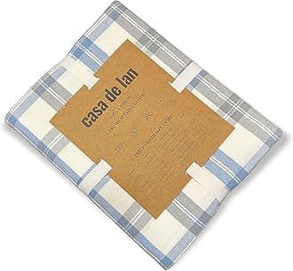 Rectangle Table Cloth - Table Cover - Cotton Mitered Stitched - Checks Table Covers for Kitchen Dining, Wedding, Decorations, & Parties - 60x84 in - Blue Window