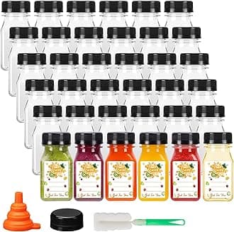 36pcs 4oz Plastic Juice Bottles with Caps