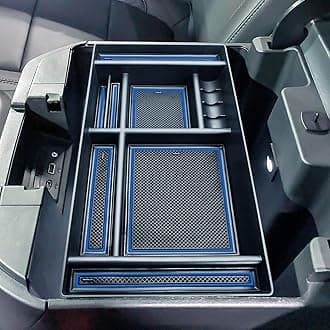 JKCOVER Center Console Organizer Tray Compatible with (2019-2025) Chevy Silverado 1500/GMC Sierra 1500 and 2020-2025 Silverado/Sierra 2500/3500 HD - Full Console w/Bucket Seats ONLY (Blue trim)