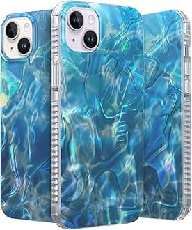 LONLI Hue Case for iPhone 14 - [360° Shock-Absorbent Bumper] - [Cute and Unique Phone Cover for Girls and Women] - Ocean Wave