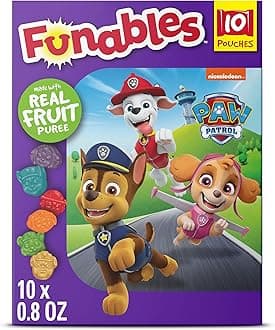 Funables Fruity Snacks, PAW Patrol, Assorted Fruit, Flavored Snacks, 0.8 oz 10 ct
