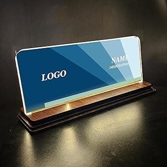 Brown Cloud Acrylic Customized LED Name Plate for office Desk for Professionals or Corporates, Ideal Gift for any occasions(LED NP PRINT 17)